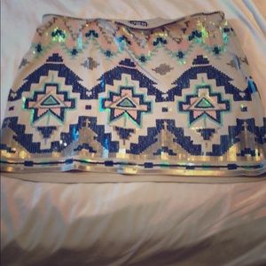 Aztec Sequin Skirt